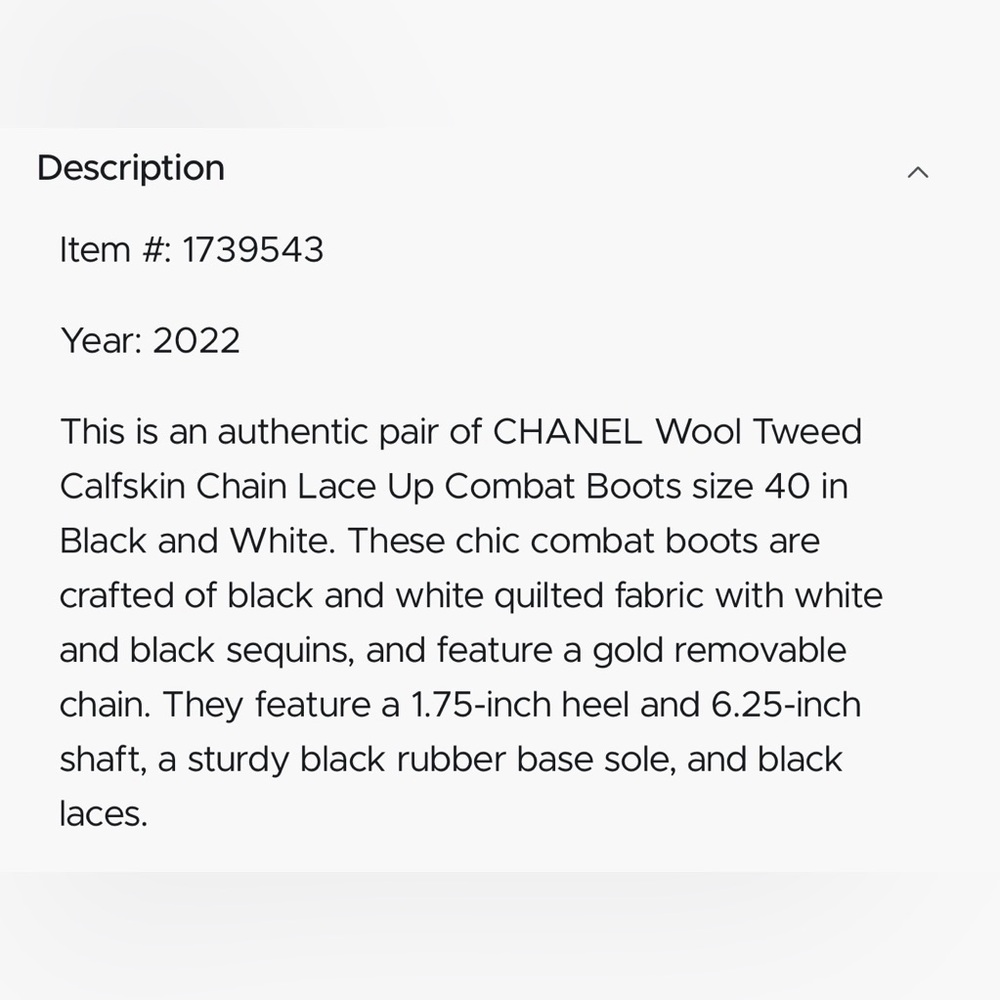 NWT CHANEL Wool Tweed Black and White Lace Up Boots 36.5/6.5 - Picture 7 of 12